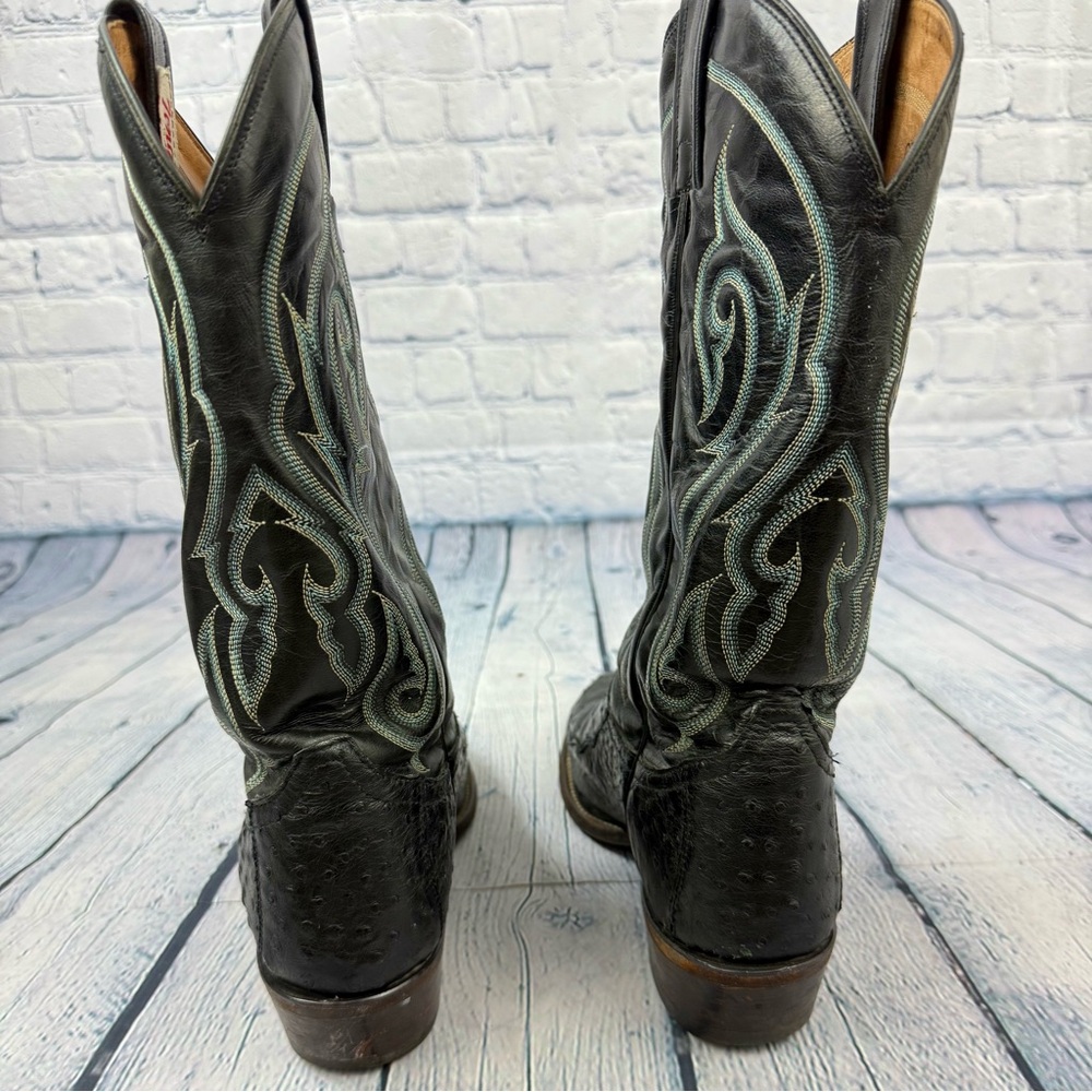 Vintage Exotic Tony Lama El Rey Genuine Ostrich Western Cowboy Boots Men’s 9 D - Picture 4 of 10